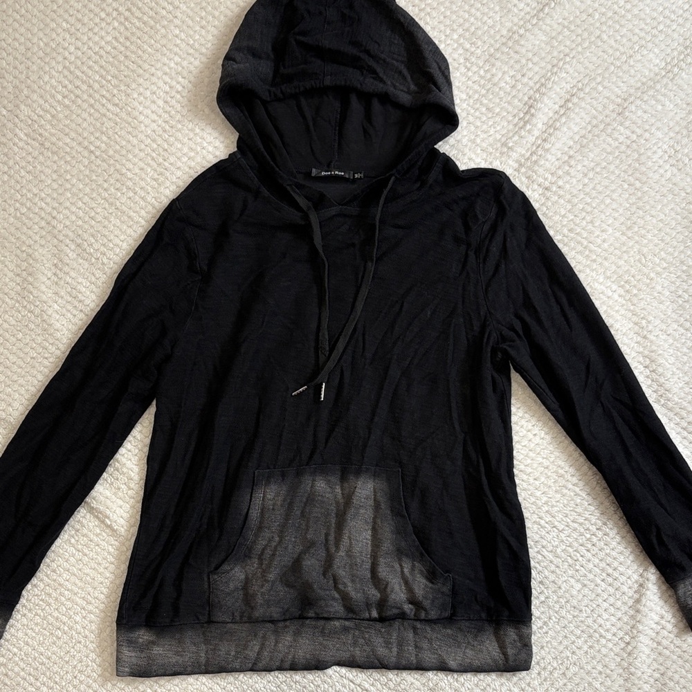 Doe & Rae Black and Charcoal Gray Hoodie